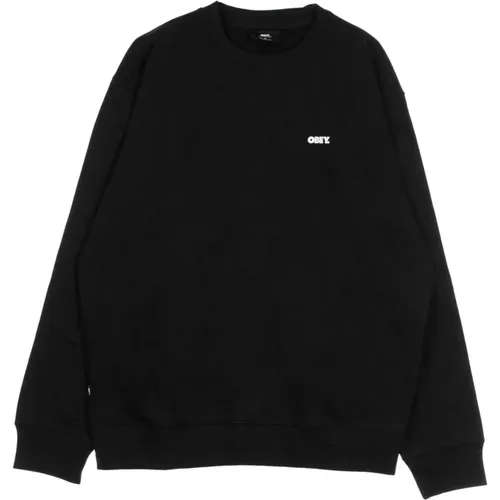 Premium Crew Fleece Sweatshirt Schwarz , Herren, Größe: M - Obey - Modalova