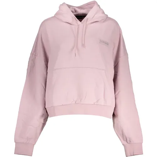 Rosa Hoodie mit Logo-Applikation , Damen, Größe: XS - Napapijri - Modalova