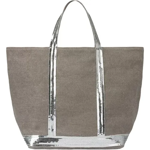 Medium sand and glitter cabs bag , female, Sizes: ONE SIZE - Vanessa Bruno - Modalova
