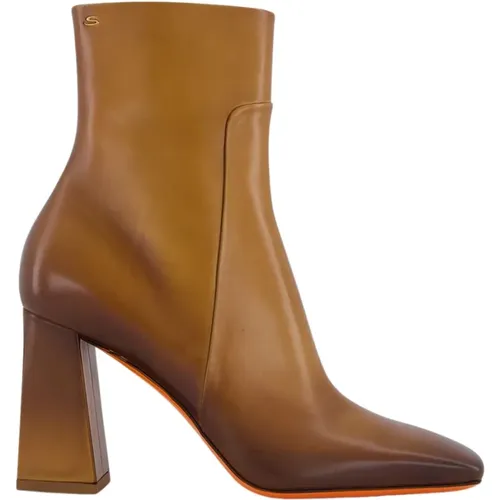 Leather High-Heel Ankle Boots , female, Sizes: 2 UK - Santoni - Modalova