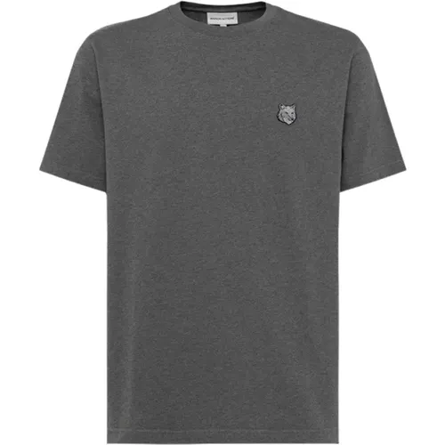 Premium Cotton Crew Neck T-Shirt , Herren, Größe: M - Maison Kitsuné - Modalova