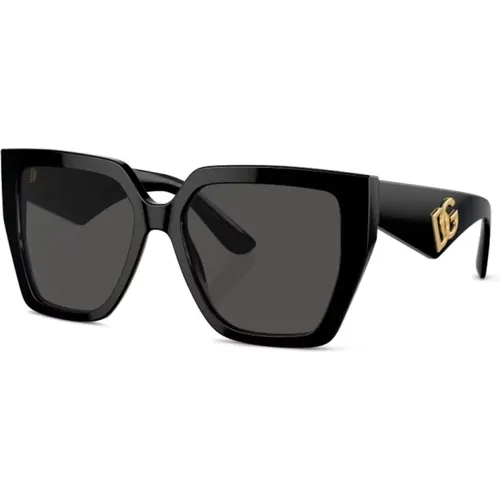 Schwarze Sonnenbrille mit Original-Etui,Mode Sonnenbrille Braun Verlaufsglas,Stilvolle Sonnenbrille - Dolce & Gabbana - Modalova