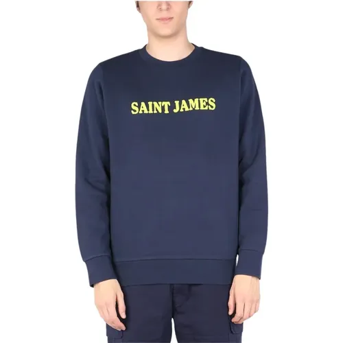Sweatshirt mit Logo -Druck , Herren, Größe: S - Saint James - Modalova