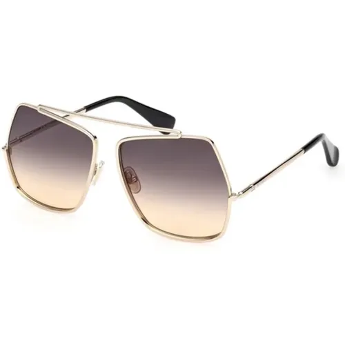 Gold Gradient Smoke Sunglasses , female, Sizes: 58 MM - Max Mara - Modalova