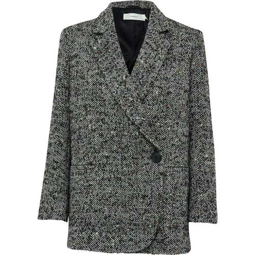 Schwarz/Weiß Blazer Jacke , Damen, Größe: L - InWear - Modalova