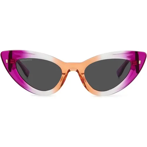 Violett Orange Sonnenbrille , Damen, Größe: 51 MM - Dsquared2 - Modalova