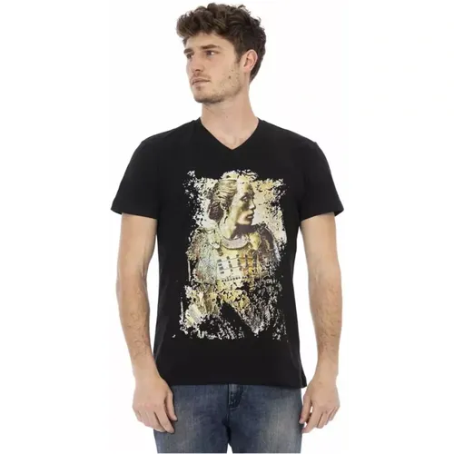 Elegantes kurzärmeliges V-Ausschnitt Tee , Herren, Größe: M - Trussardi - Modalova