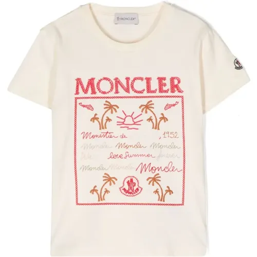Kinder Beige SS T-shirt Moncler - Moncler - Modalova