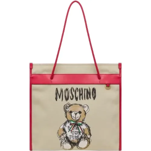 Handbag with Teddy Bear Print , female, Sizes: ONE SIZE - Moschino - Modalova