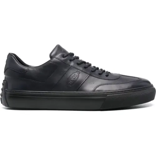 Leather Sneakers with Debossed Logo , male, Sizes: 8 1/2 UK, 8 UK - TOD'S - Modalova