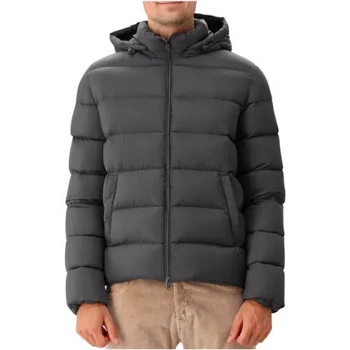 Matte Schwarze Daunen Bomberjacke - Herno - Modalova