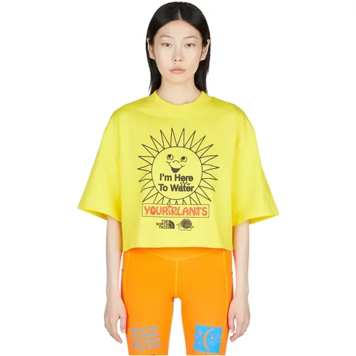 Grafik Print Crop T-Shirt , Damen, Größe: M - The North Face - Modalova