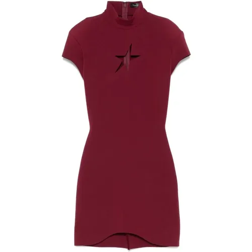 Rotes Stern Cut-Out Kleid , Damen, Größe: XS - Mugler - Modalova