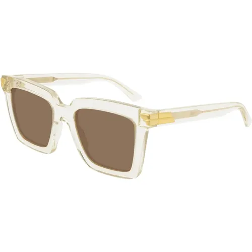 Crystal/Brown Sunglasses Bv1005S , female, Sizes: 53 MM - Bottega Veneta - Modalova