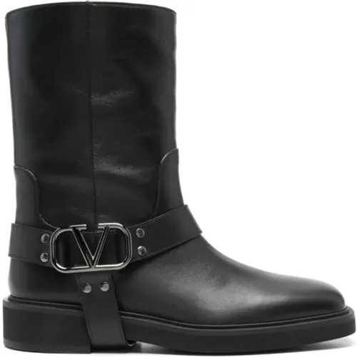 Schwarze VLogo Stiefeletten - Valentino - Modalova