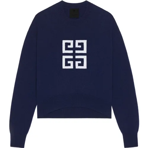 Blauer Pullover mit 4G Emblem - Givenchy - Modalova