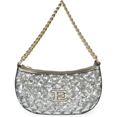 Silver Sequin Shoulder Bag , female, Sizes: ONE SIZE - Ermanno Scervino - Modalova