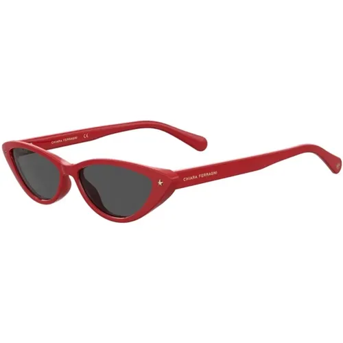 Rote Sonnenbrille mit grauen Gläsern - Chiara Ferragni Collection - Modalova