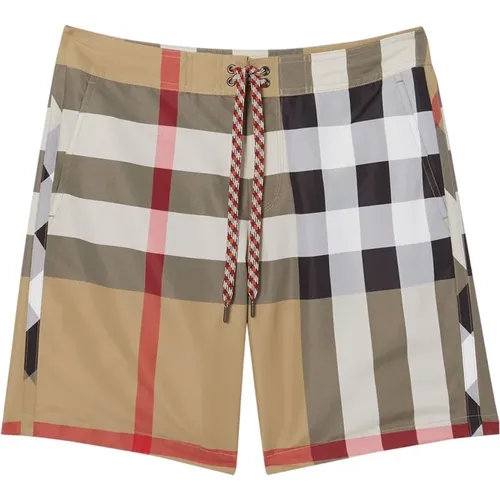 Exploded Check Swim Shorts , male, Sizes: XL, XS, 2XL, S - Burberry - Modalova