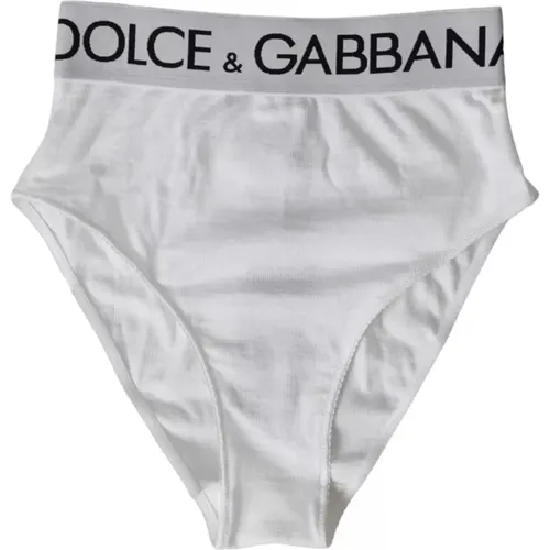 Weiße Baumwoll-Logo-Unterwäsche Panty - Dolce & Gabbana - Modalova