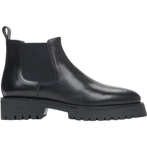 Schwarze Damen-Chelsea-Boots aus echtem Leder , Damen, Größe: 37 EU - Estro - Modalova