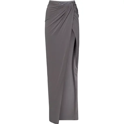 Grey Draped Skirt , female, Sizes: M, S - Laquan Smith - Modalova