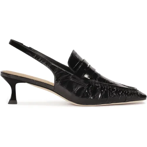 Schwarze offene Pumps mit Slingback-Absatz , Damen, Größe: 40 EU - Kazar Studio - Modalova