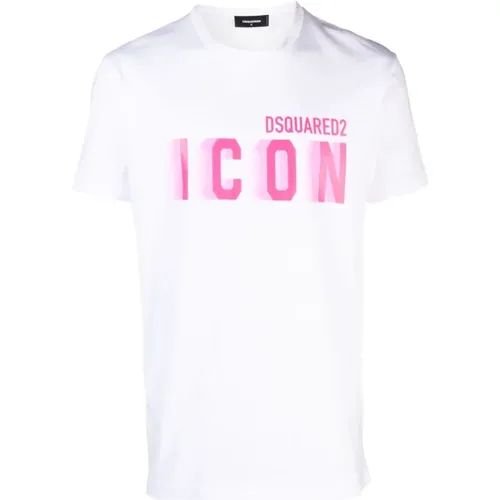 Weißes T-Shirt mit Icon-Print - Dsquared2 - Modalova