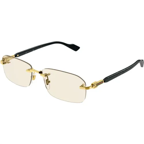 Gold Black Sunglasses Gg1221S , male, Sizes: 56 MM - Gucci - Modalova