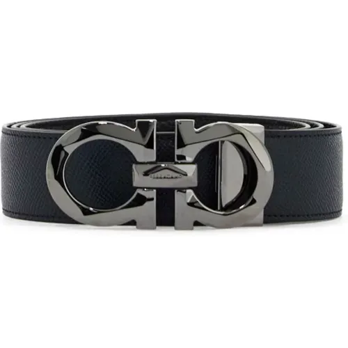 Reversible Gancini Leather Belt with Buckle , male, Sizes: 115 CM, 105 CM - Salvatore Ferragamo - Modalova