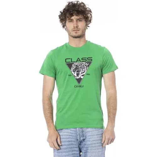 T-Shirt mit Logo-Print , Herren, Größe: 2XL - Cavalli Class - Modalova