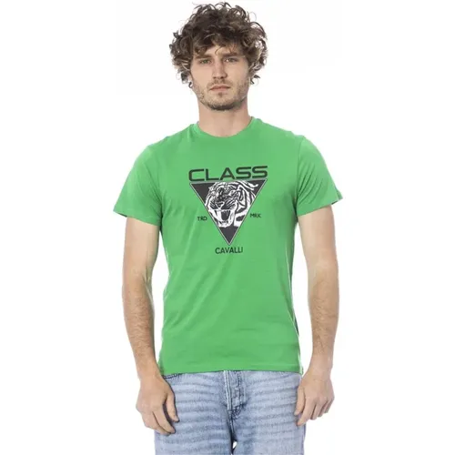 T-Shirt mit Logo-Print , Herren, Größe: M - Cavalli Class - Modalova