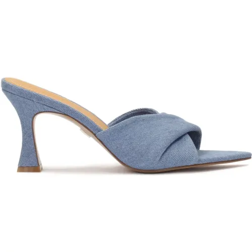 Blaue Denim-Mules mit spitzer Zehenpartie , Damen, Größe: 39 EU - Kazar - Modalova