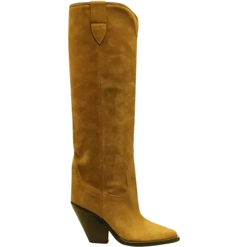 Beige Leather Knee-High Boots , female, Sizes: 4 UK - Isabel marant - Modalova