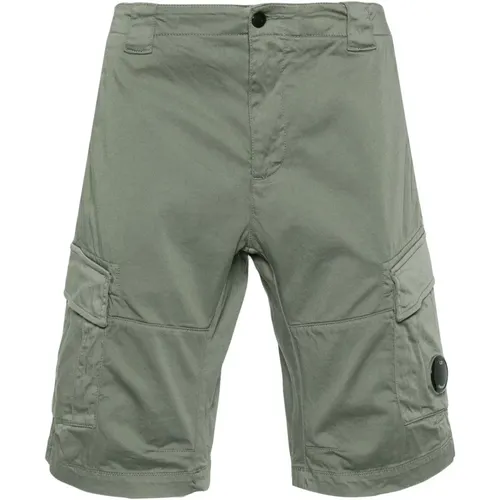 Cargo Shorts in Stretch Sateen , male, Sizes: L, M - C.P. Company - Modalova