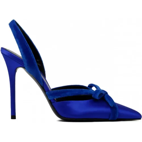 Satin Velvet Bow Slingback Pump , female, Sizes: 5 UK, 7 UK, 4 UK - Tom Ford - Modalova