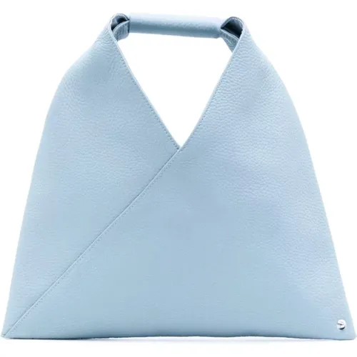 Blaue Leder Japanische Tote Tasche , Damen, Größe: ONE Size - Maison Margiela - Modalova