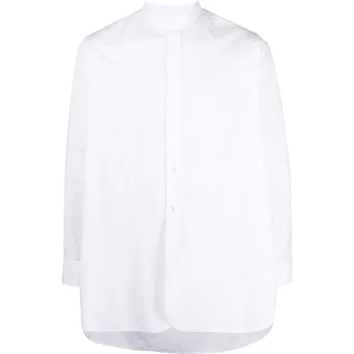Weißes Baumwollhemd mit Stehkragen , Herren, Größe: XL - Maison Margiela - Modalova