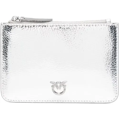 Metallic Love Birds Wallet , female, Sizes: ONE SIZE - pinko - Modalova