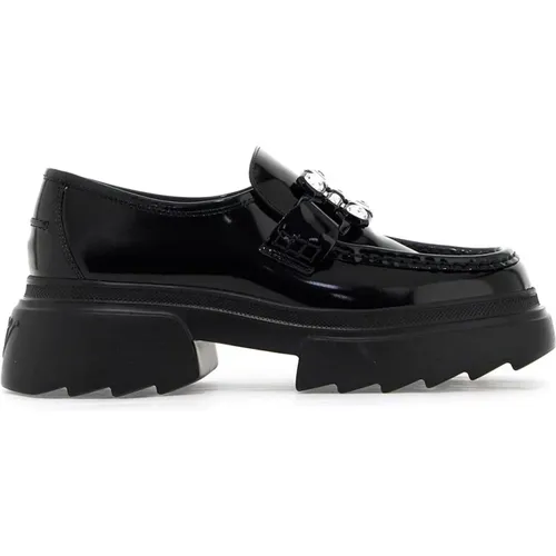 Patent Leather Loafers with Strass Buckle , female, Sizes: 3 1/2 UK, 7 UK, 6 UK - Roger Vivier - Modalova