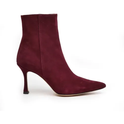 Bordeaux Suede Ankle Boot , female, Sizes: 4 1/2 UK, 3 1/2 UK - Roberto Festa - Modalova