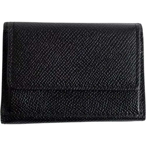 Schwarzes Leder Trifold Wallet , Herren, Größe: ONE Size - Maison Margiela - Modalova