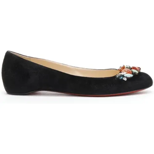 Pre-owned Suede flats , female, Sizes: 4 1/2 UK - Christian Louboutin Pre-owned - Modalova
