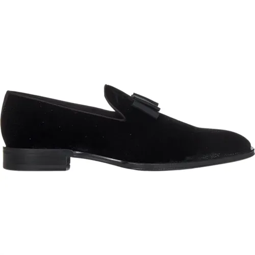 Schwarze Glitzer-Velvet-Loafers , Herren, Größe: 42 1/2 EU - Dsquared2 - Modalova