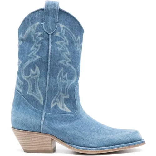 Denim Western Style Boots , female, Sizes: 4 1/2 UK, 4 UK - Vic Matié - Modalova