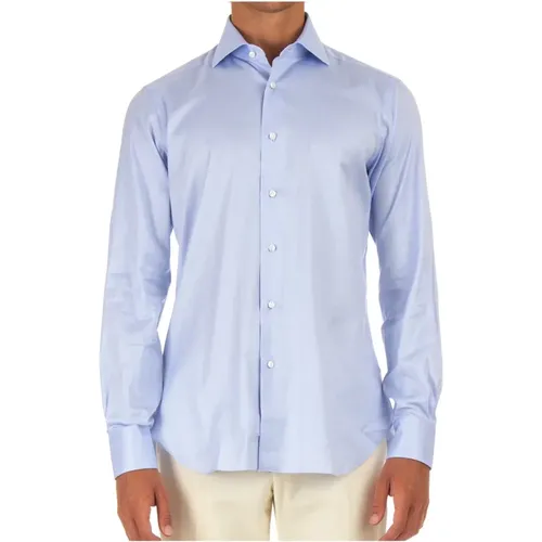 Klassisches Blaues Baumwoll-Oxford-Hemd , Herren, Größe: XL - Barba - Modalova
