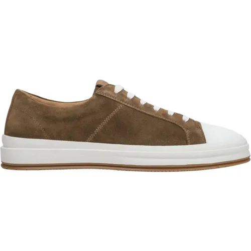 Herren Braune Low-Top Sneakers aus echtem italienischem Velours Er00114570 - Estro - Modalova