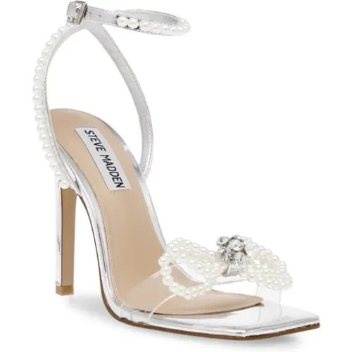 Glamour Silver Sandals , female, Sizes: 4 1/2 UK, 5 1/2 UK - Steve Madden - Modalova