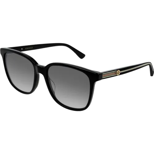 Schwarze/Grau getönte Sonnenbrille , Damen, Größe: 54 MM - Gucci - Modalova