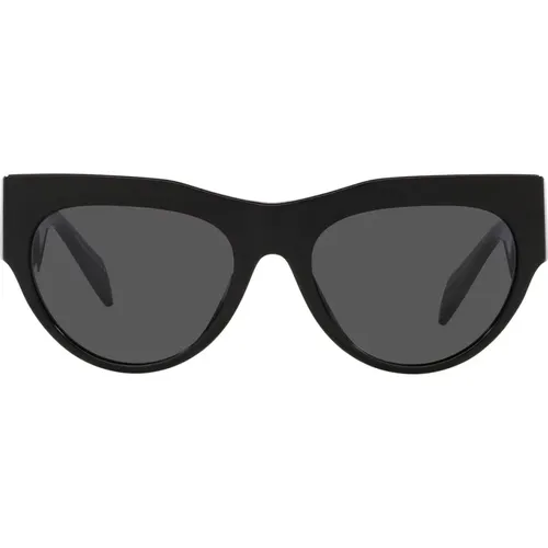 Irregular Shape Sunglasses with Dark Grey Lens and Frame , female, Sizes: 56 MM - Versace - Modalova